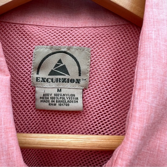 Excurzion Mens Vented Fishing Short Sleeve Shirt Peach Orange Nylon Size Medium - Picture 5 of 8